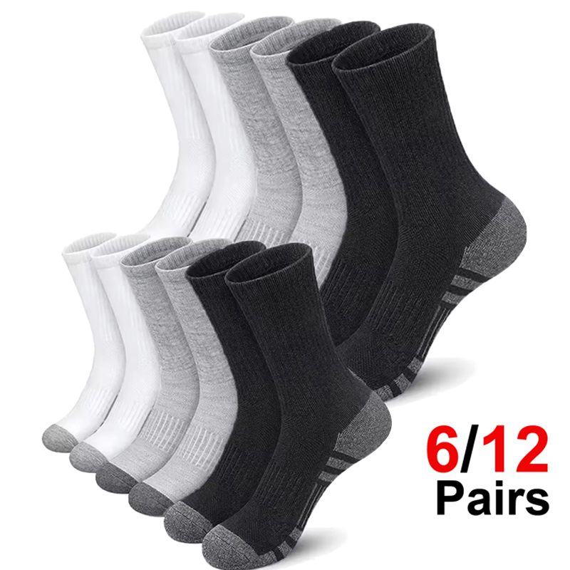 Cotton Crew Sock Pack - Erkekler için 6 Çift Paket Yüksek
