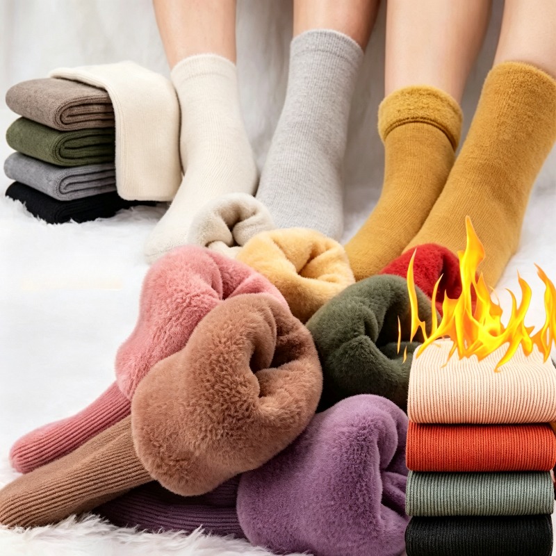 Boot Sock Slouchy - 1-4 Çift Sıcak Polar Astarlı Orta