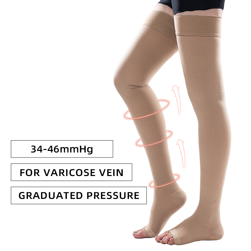 Compression Sock Medical - 1 çift Uyluk Yüksek Burnu açık