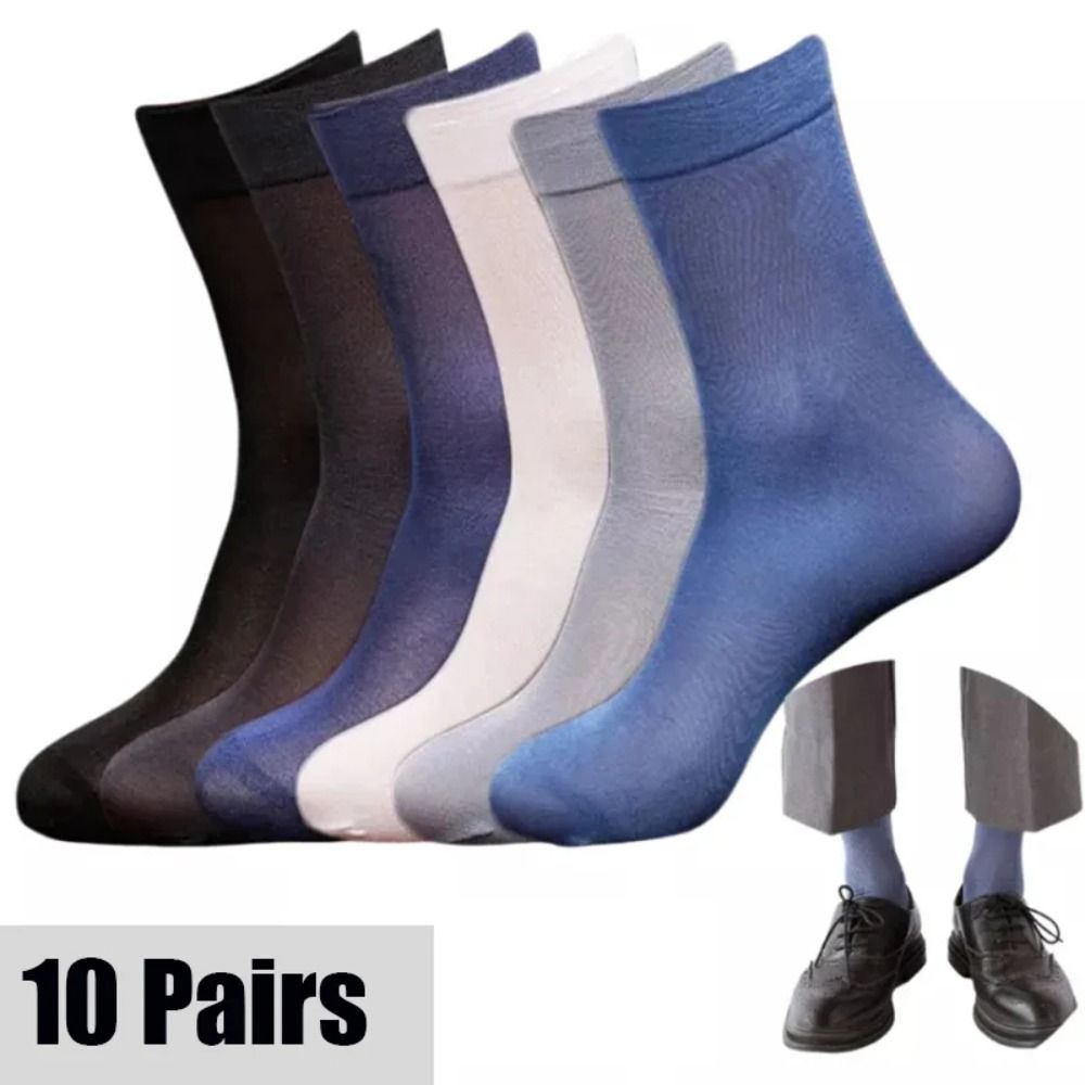 Silk Sock Bamboo - 10 çift Moda Nefes Alabilen Erkekler