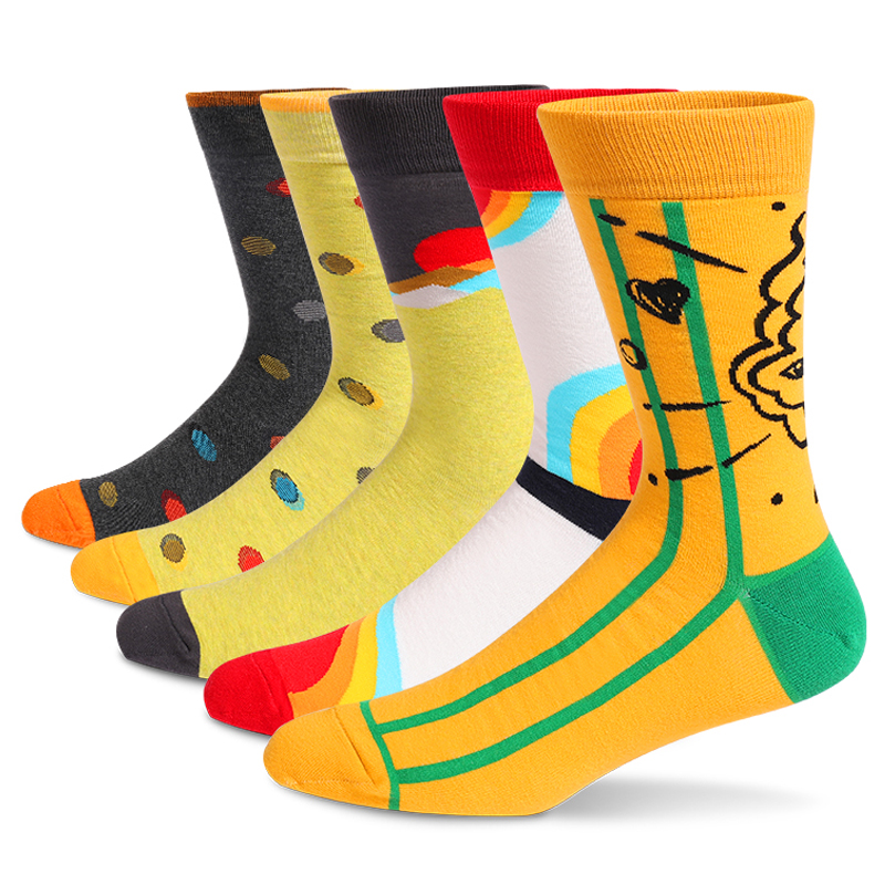 Cotton Crew Sock Pack - 5 Pairs Erkek Eğlenceli Elbise Çorapları,