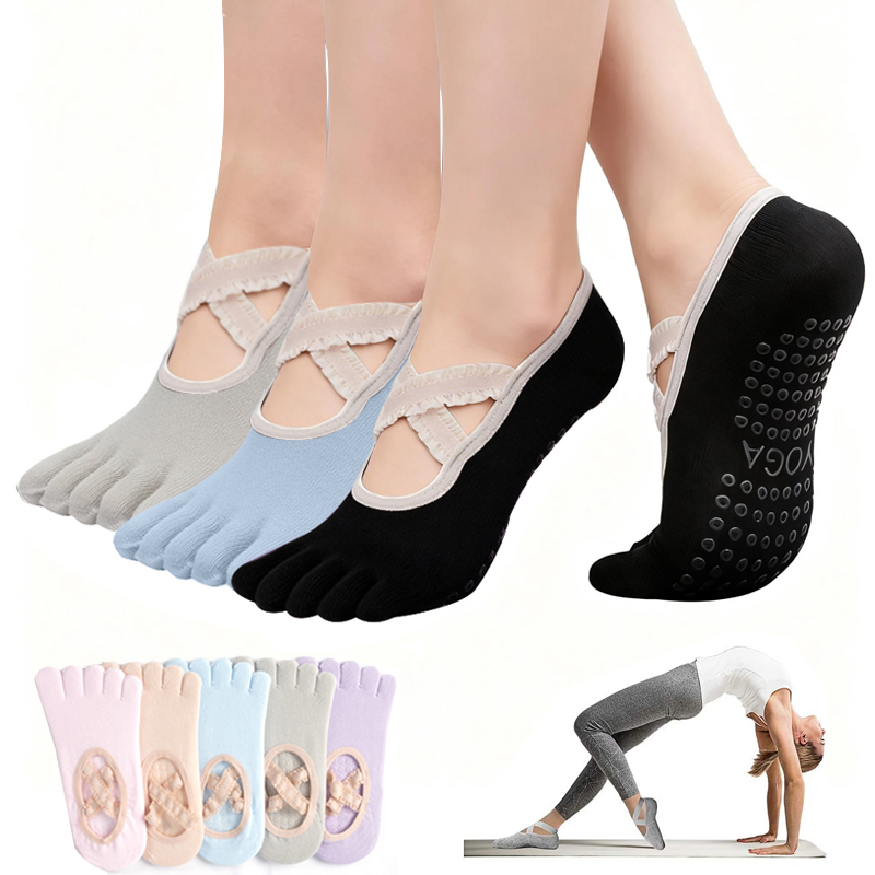 Grip Sock Yoga - Bayanlar Kaymaz Pilates Çorap Kadın Dantel