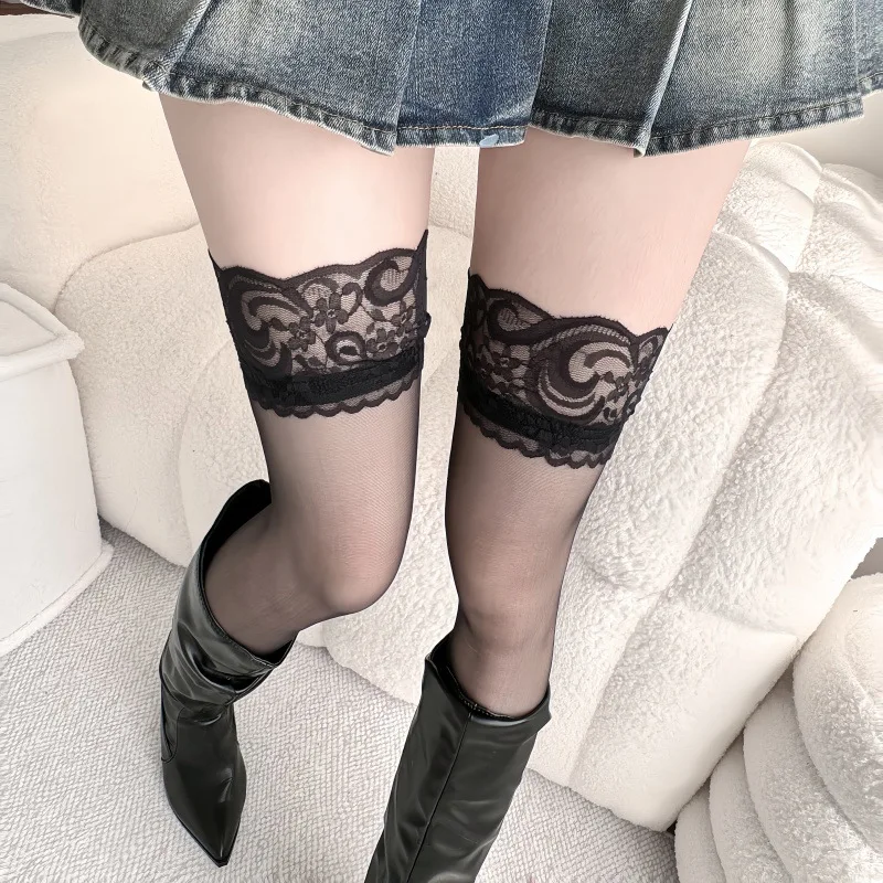 Tights Pantyhose Sheer - Dantel çorap kadın kemer çiçek elastik