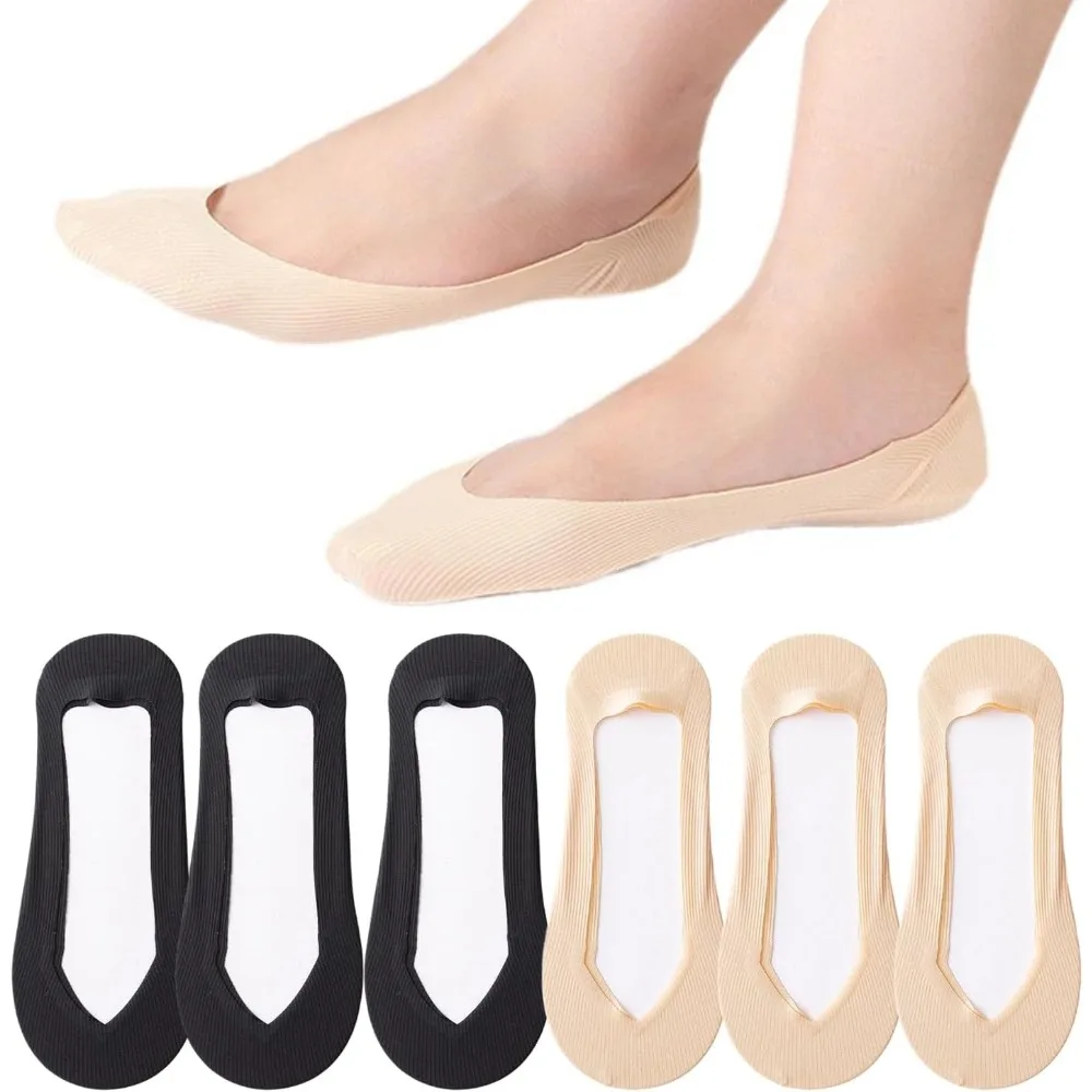 Invisibility Sock Loafer - 6 Çift No Show Çorap Kadın
