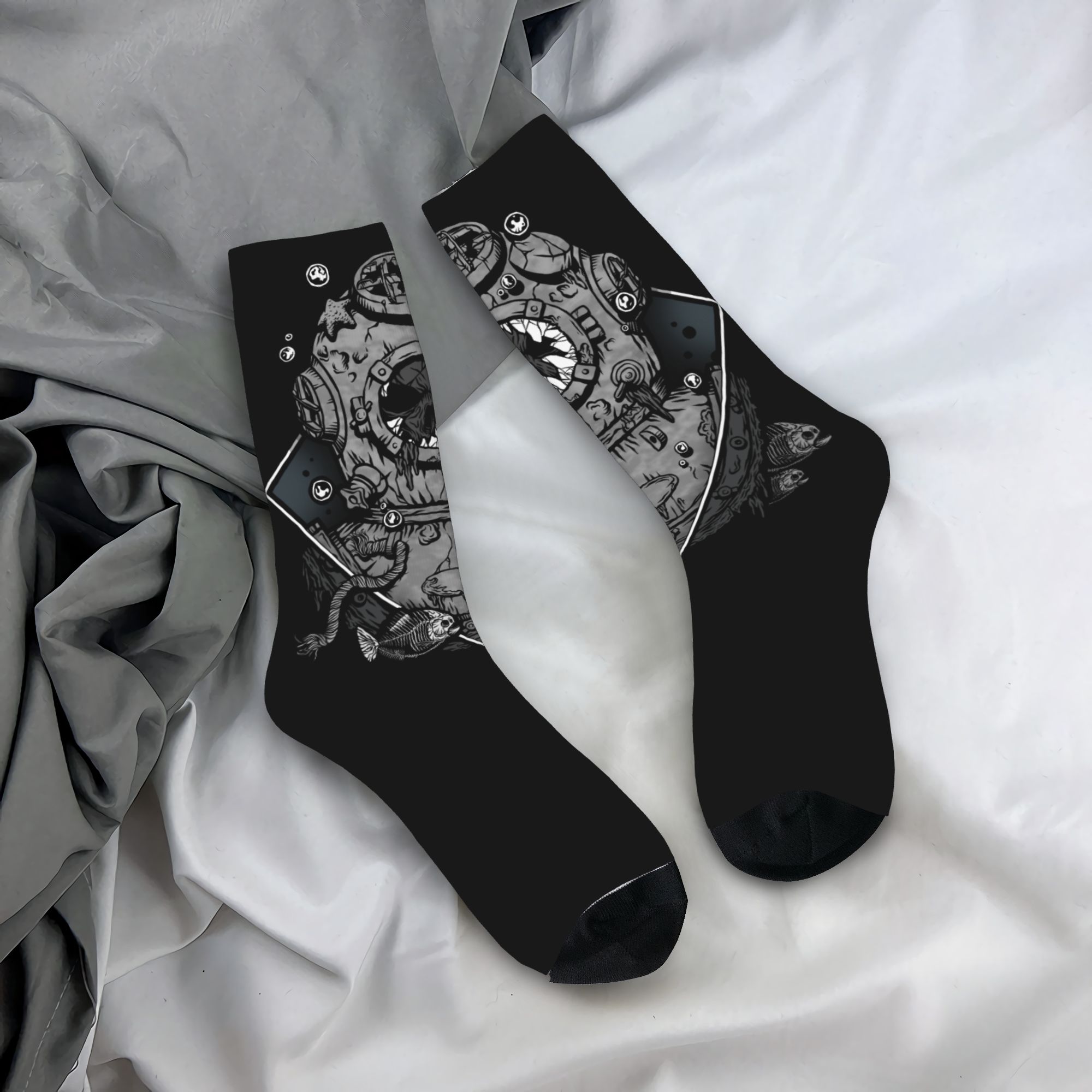 Dress Sock Men - Özel Komik Erkek Tüplü Dalış Kafatası