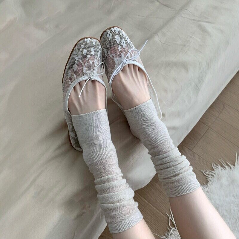 Boot Sock Slouchy - 1 Çift Şeffaf Fileli Bol Paça