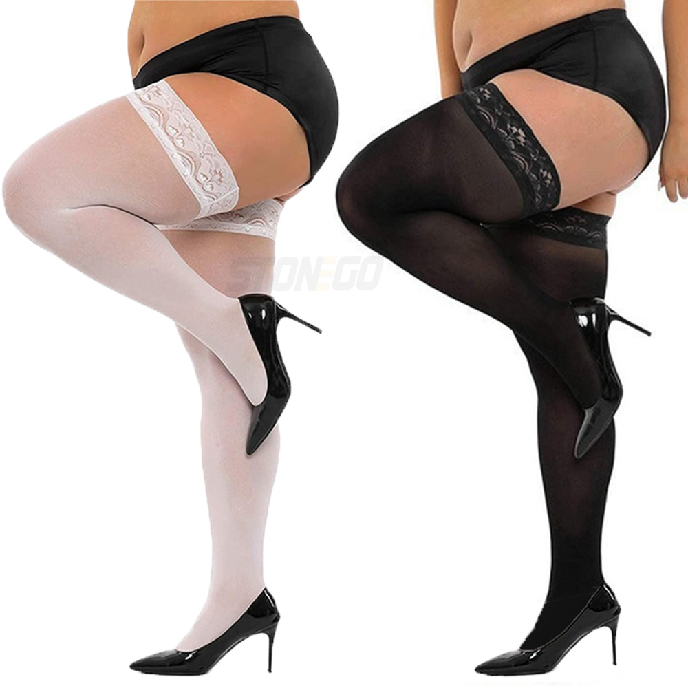 Thigh High Sock Stay Up - Artı Büyük Boy kadının Ultra-ince Dantel