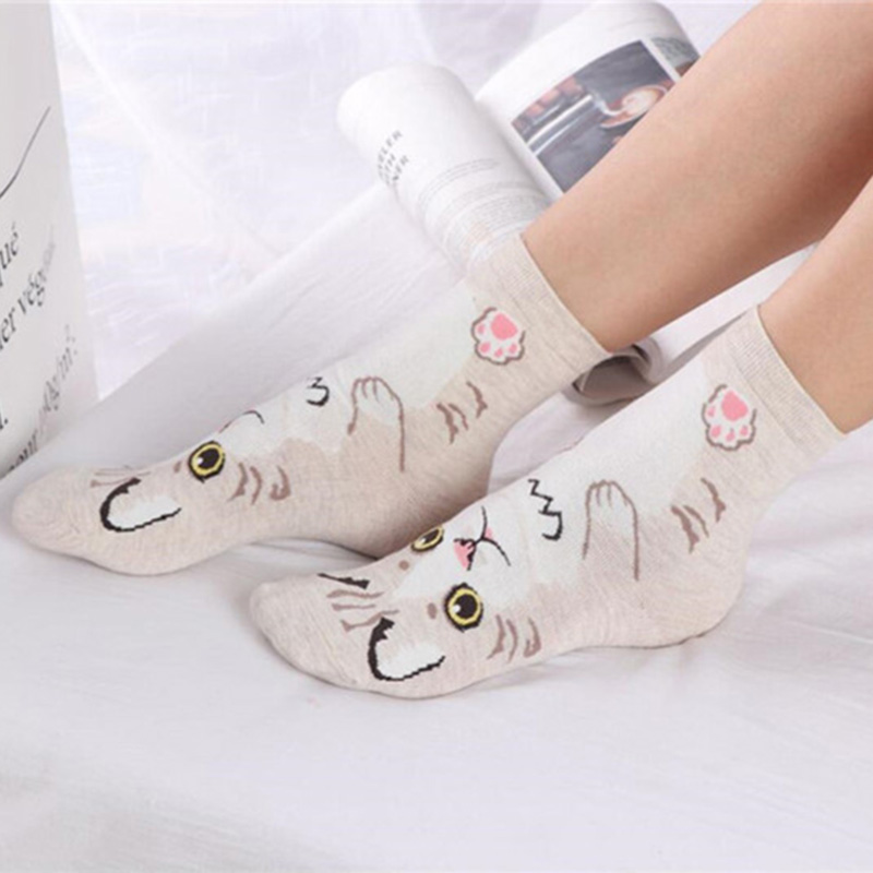 Cotton Crew Sock Pack - 5 çift/paket komik karikatür köpekler yenilik