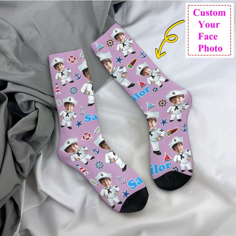 Dress Sock Men - Komik Denizci Denizcilik Kaptanı Özel Tasarım