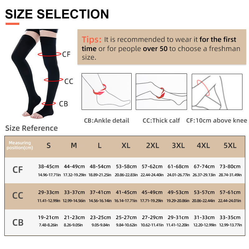 1 çift Uyluk Yüksek Burnu açık - Compression Sock Medical incelemesi ve fiyatı