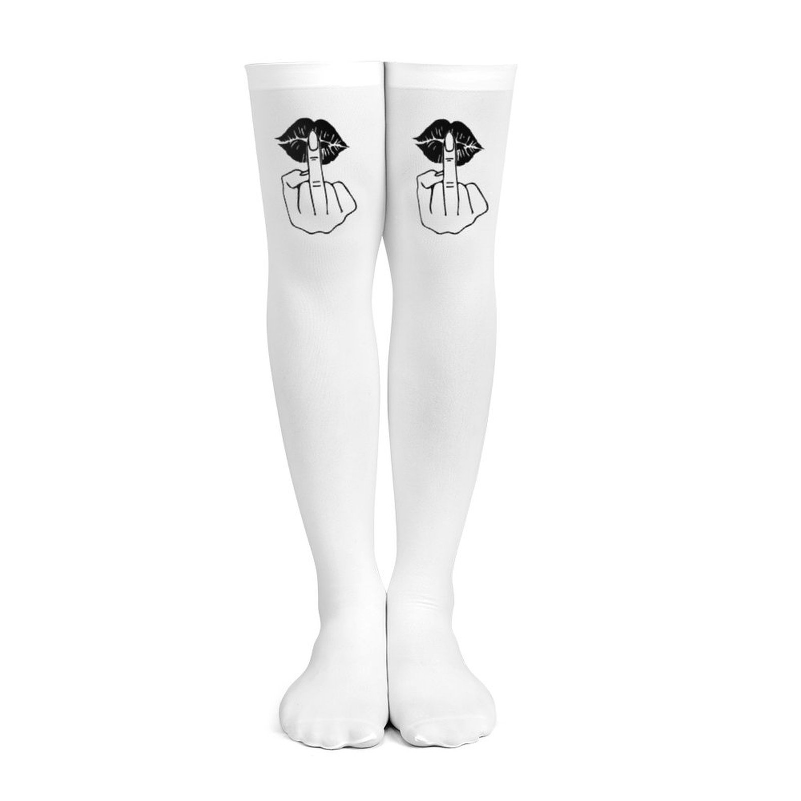 Bayan beyaz orta parmak desenl - Knee High Sock Women incelemesi ve fiyatı